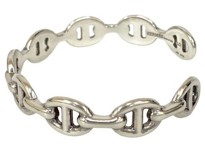 Pulseira Bangle Antiga Hermès Prata - vista 5