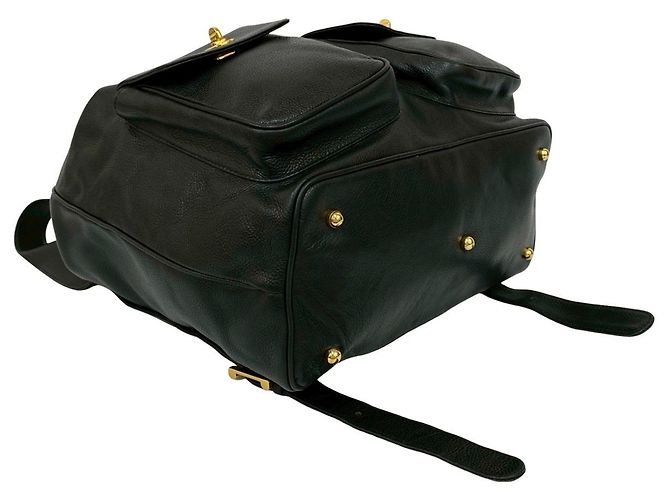 Tiffany & Co. Perforated Leather Drawstring Backpack Black - view 7