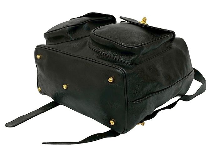 Tiffany & Co. Perforated Leather Drawstring Backpack Black - view 8