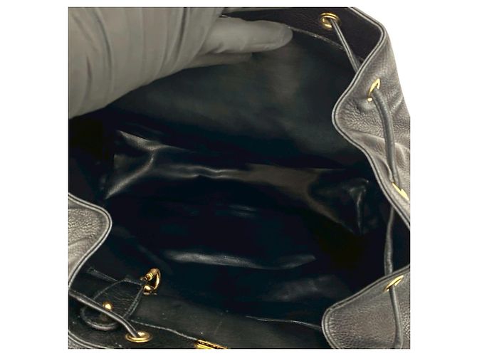 Tiffany & Co. Perforated Leather Drawstring Backpack Black - view 9