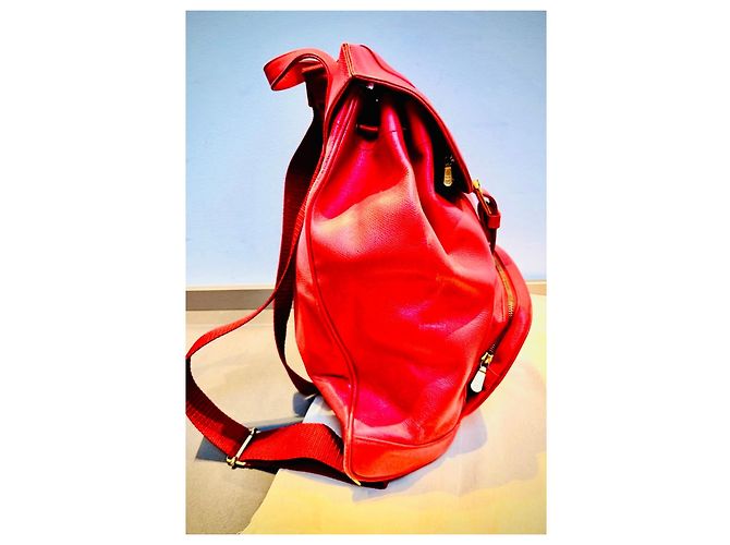 Roter MCM Rucksack mit Löwen-Applikation - Ansicht 5