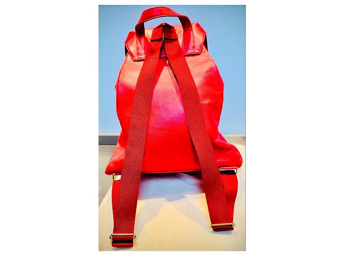 Roter MCM Rucksack mit Löwen-Applikation - Ansicht 6