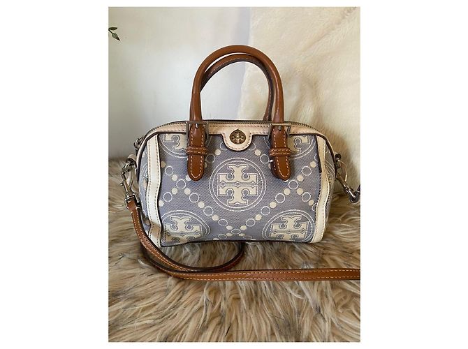 Borsa Tory Burch Mini Boston Monogramma Grigia Grigio - vista 2