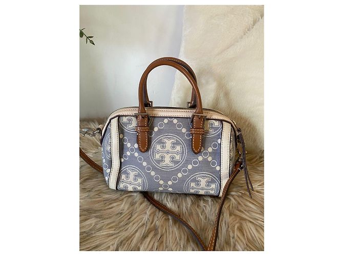 Borsa Tory Burch Mini Boston Monogramma Grigia Grigio - vista 3