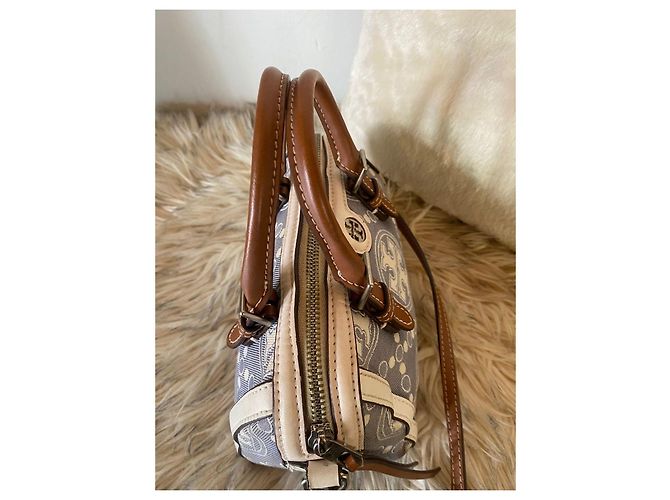 Borsa Tory Burch Mini Boston Monogramma Grigia Grigio - vista 7