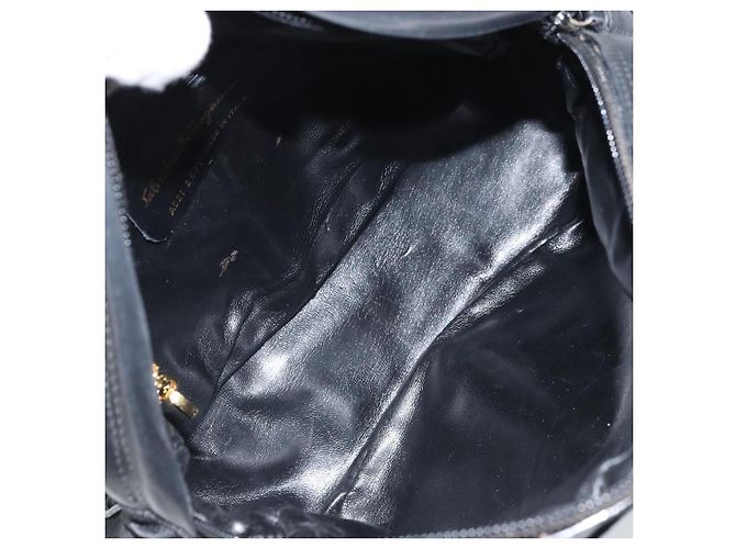Borsa a Spalla Salvatore Ferragamo in Tela Nera e Oro Auth 166679 Nero D'oro - vista 11