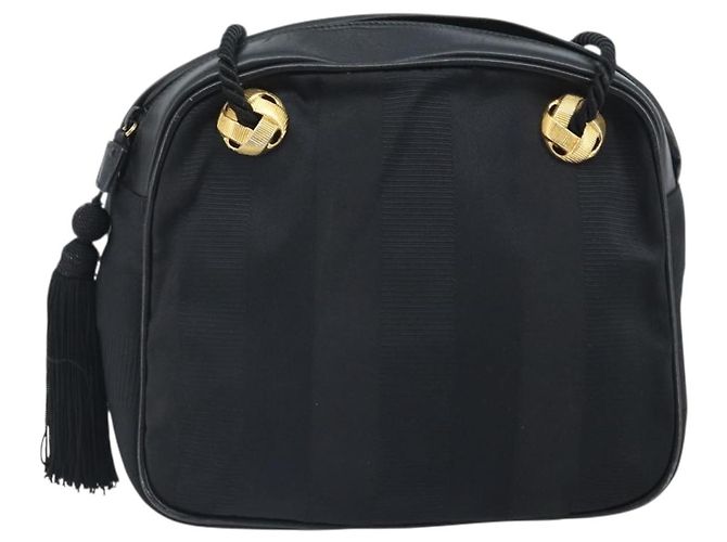 Borsa a Spalla Salvatore Ferragamo in Tela Nera e Oro Auth 166679 Nero D'oro - vista 13