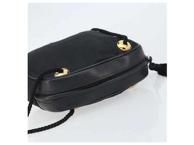 Borsa a Spalla Salvatore Ferragamo in Tela Nera e Oro Auth 166679 Nero D'oro - vista 6