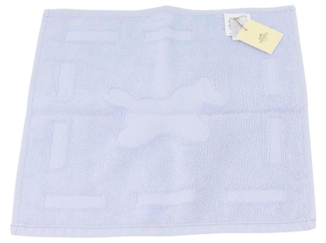 Hermès HERMES Handtuch Baumwolle 2er Set Weiß Hellblau Auth 173276A - Ansicht 6