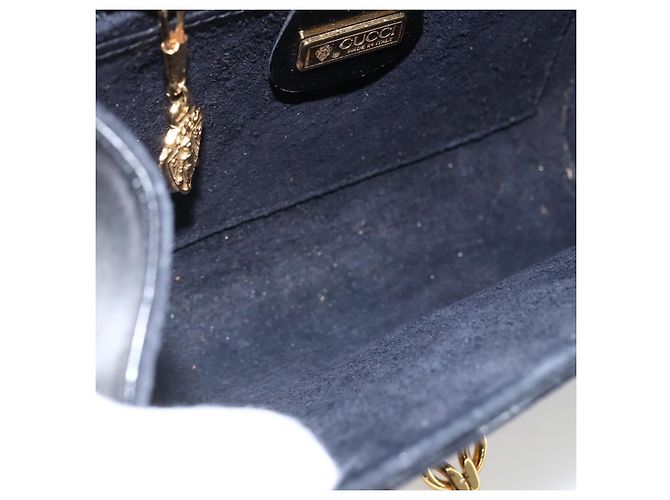 Borsa a Spalla in Pelle Nera e Oro GUCCI 004 056 0219 Auth fm5081 Nero D'oro - vista 10