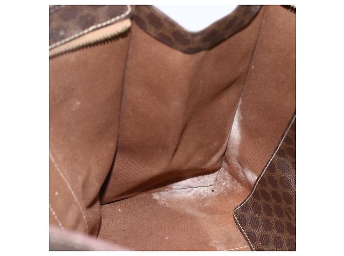 Céline Borsa tote in tela Macadam CELINE in pelle PVC marrone oro Auth ep13478 D'oro - vista 11