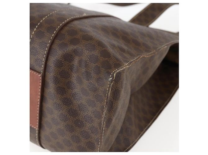 Céline Borsa tote in tela Macadam CELINE in pelle PVC marrone oro Auth ep13478 D'oro - vista 16