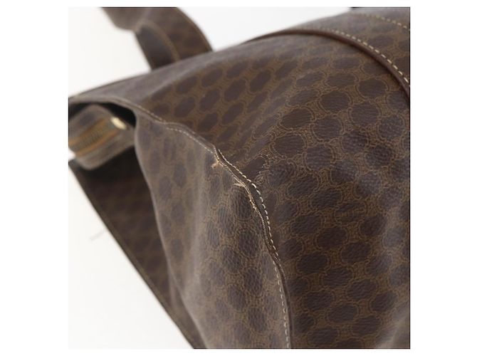 Céline Borsa tote in tela Macadam CELINE in pelle PVC marrone oro Auth ep13478 D'oro - vista 17