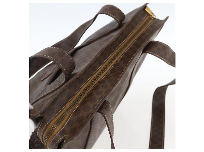 Céline Borsa tote in tela Macadam CELINE in pelle PVC marrone oro Auth ep13478 D'oro - vista 6