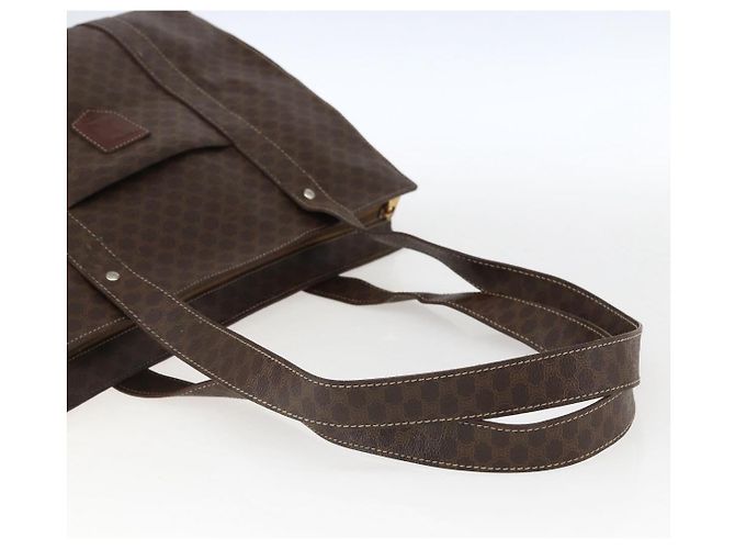 Céline Borsa tote in tela Macadam CELINE in pelle PVC marrone oro Auth ep13478 D'oro - vista 7