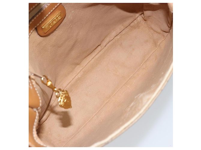 Gucci Borsa a Spalla Micro GG Supreme PVC Beige Oro 001 41 4425 Auth 172085 - vista 11