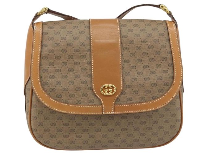 Gucci Borsa a Spalla Micro GG Supreme PVC Beige Oro 001 41 4425 Auth 172085 - vista 13
