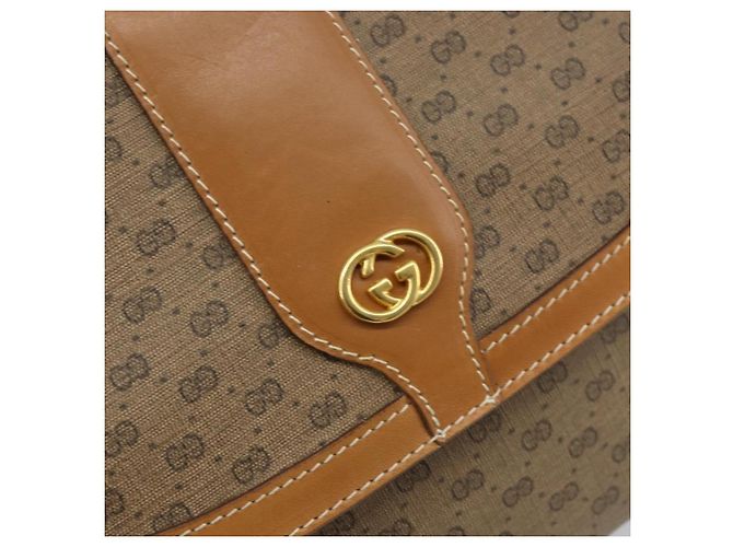 Gucci Borsa a Spalla Micro GG Supreme PVC Beige Oro 001 41 4425 Auth 172085 - vista 17