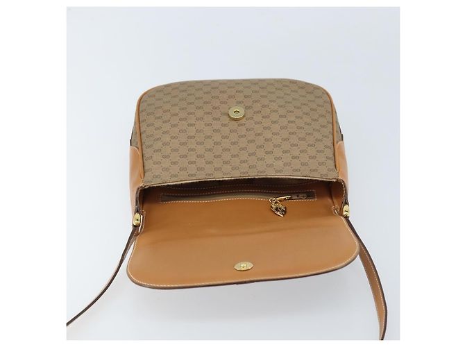 Gucci Borsa a Spalla Micro GG Supreme PVC Beige Oro 001 41 4425 Auth 172085 - vista 18