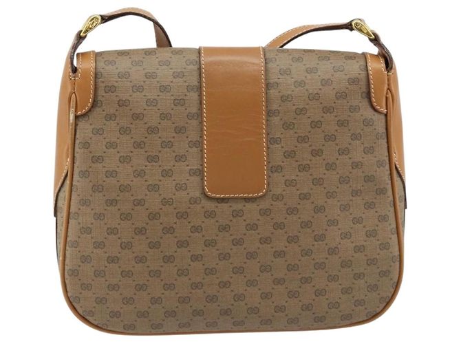 Gucci Borsa a Spalla Micro GG Supreme PVC Beige Oro 001 41 4425 Auth 172085 - vista 2