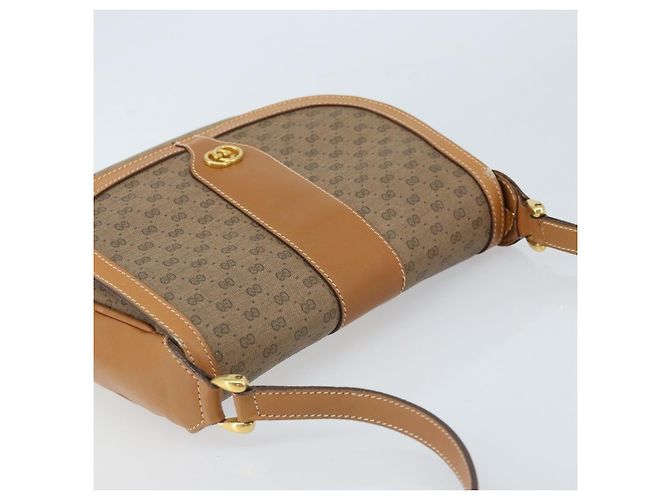 Gucci Borsa a Spalla Micro GG Supreme PVC Beige Oro 001 41 4425 Auth 172085 - vista 6