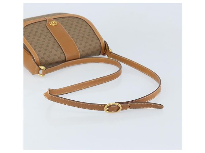 Gucci Borsa a Spalla Micro GG Supreme PVC Beige Oro 001 41 4425 Auth 172085 - vista 7
