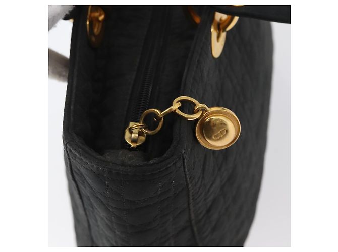 Borsa Canage in nylon nero e oro Christian Dior Auth bs33545 D'oro - vista 10