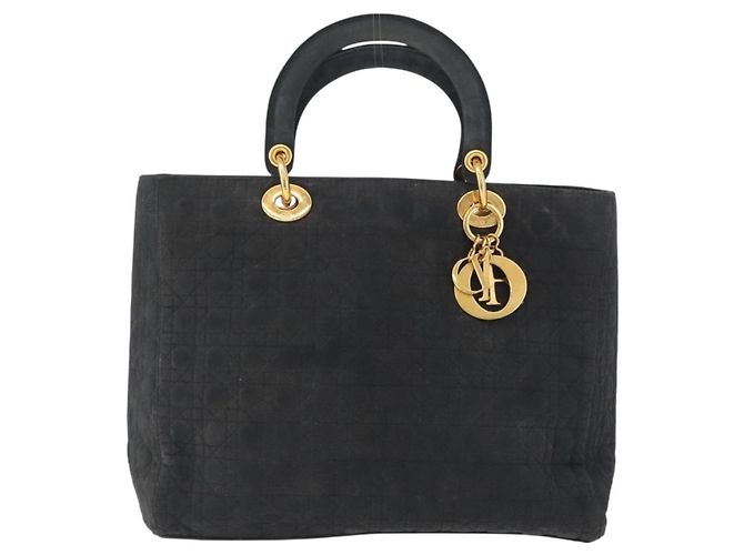 Borsa Canage in nylon nero e oro Christian Dior Auth bs33545 D'oro - vista 13