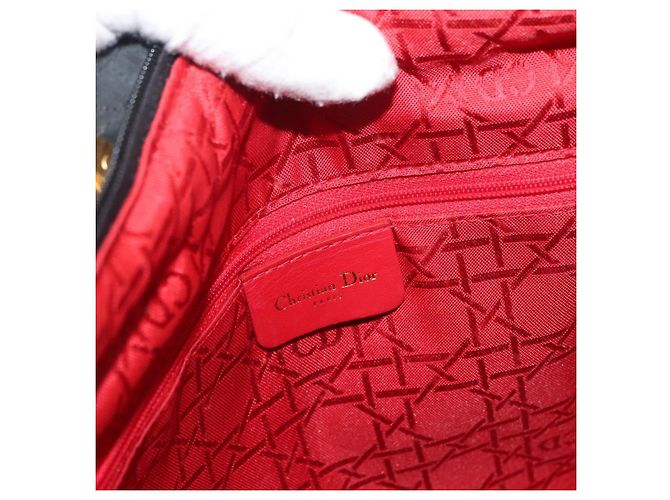 Borsa Canage in nylon nero e oro Christian Dior Auth bs33545 D'oro - vista 18