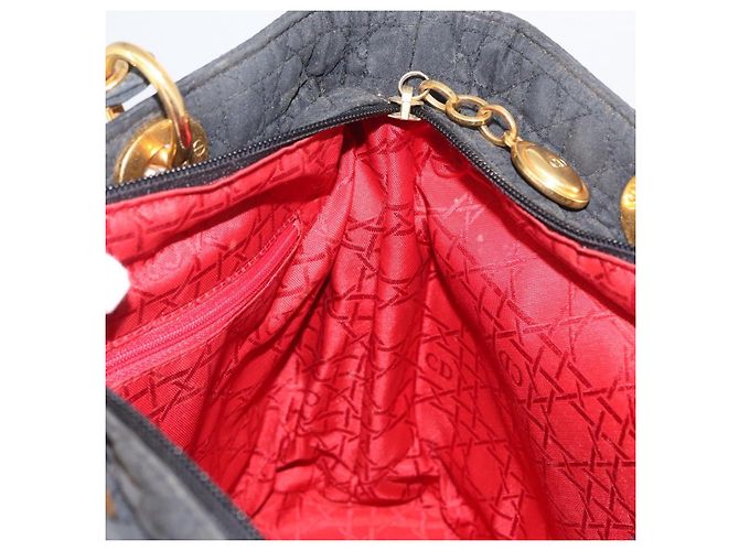 Borsa Canage in nylon nero e oro Christian Dior Auth bs33545 D'oro - vista 19
