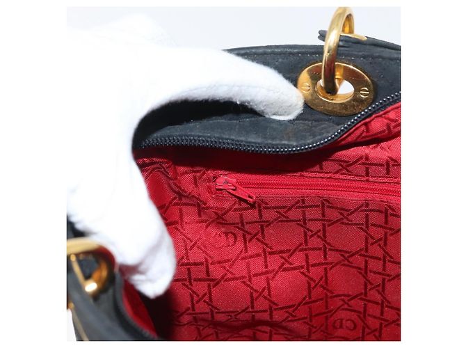 Borsa Canage in nylon nero e oro Christian Dior Auth bs33545 D'oro - vista 21