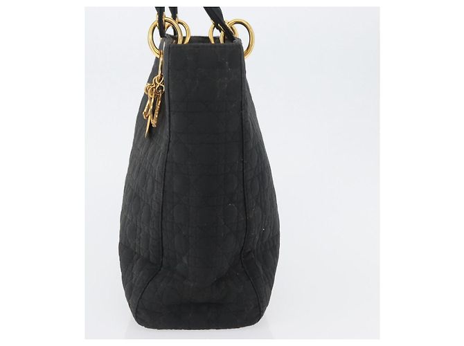 Borsa Canage in nylon nero e oro Christian Dior Auth bs33545 D'oro - vista 3