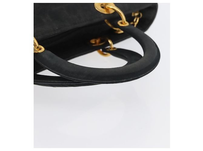 Borsa Canage in nylon nero e oro Christian Dior Auth bs33545 D'oro - vista 7