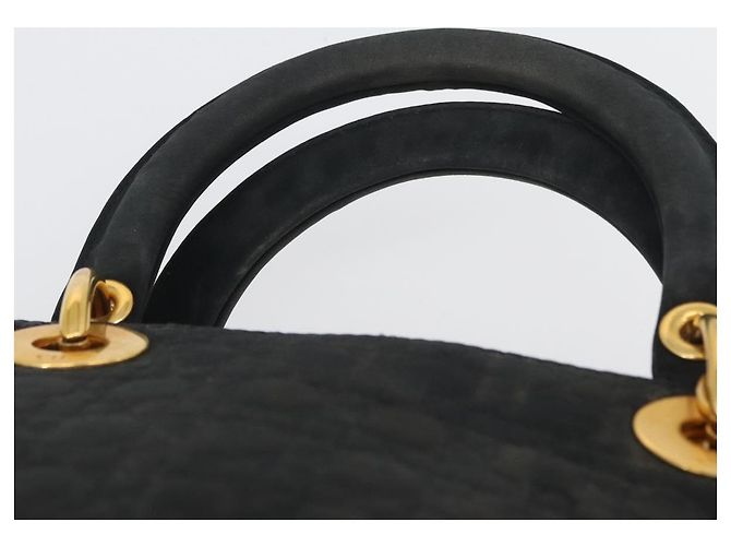 Borsa Canage in nylon nero e oro Christian Dior Auth bs33545 D'oro - vista 8