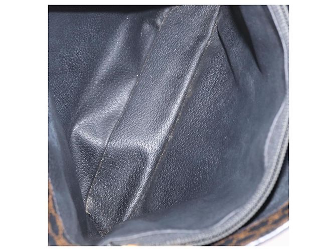 Céline Bolso tote de lona Macadam CELINE en cuero PVC negro y dorado Auth 172280 - vista 10