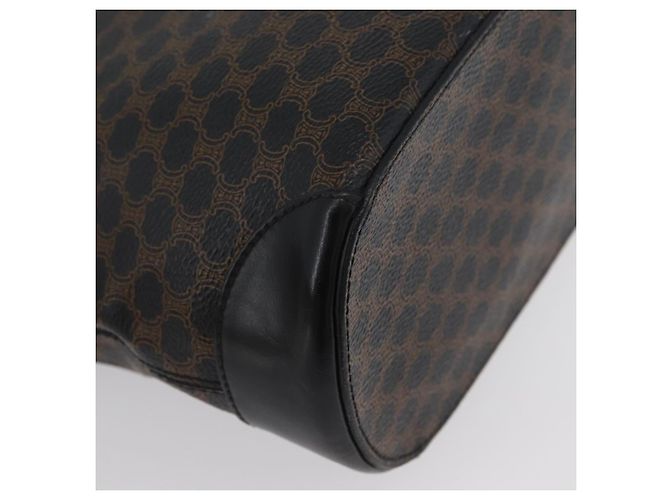 Céline Bolso tote de lona Macadam CELINE en cuero PVC negro y dorado Auth 172280 - vista 15