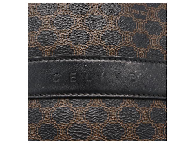 Céline Bolso tote de lona Macadam CELINE en cuero PVC negro y dorado Auth 172280 - vista 17