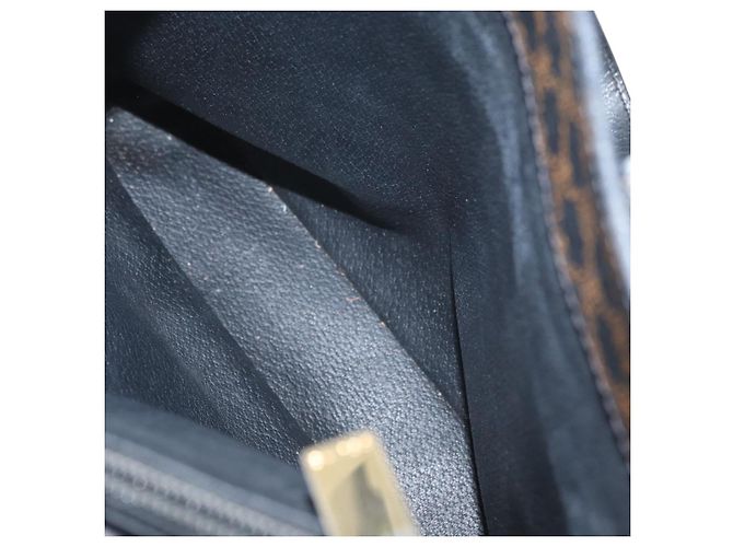 Céline Bolso tote de lona Macadam CELINE en cuero PVC negro y dorado Auth 172280 - vista 21