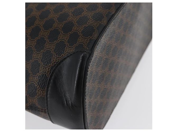 Céline Bolso tote de lona Macadam CELINE en cuero PVC negro y dorado Auth 172280 - vista 9