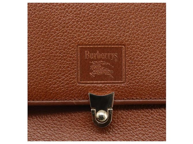 Borsa a mano Burberry in pelle marrone dorato Auth ep13546 D'oro - vista 10