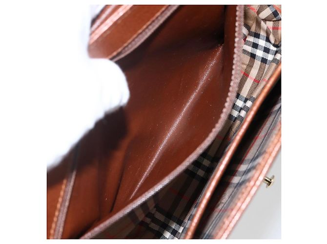 Borsa a mano Burberry in pelle marrone dorato Auth ep13546 D'oro - vista 12