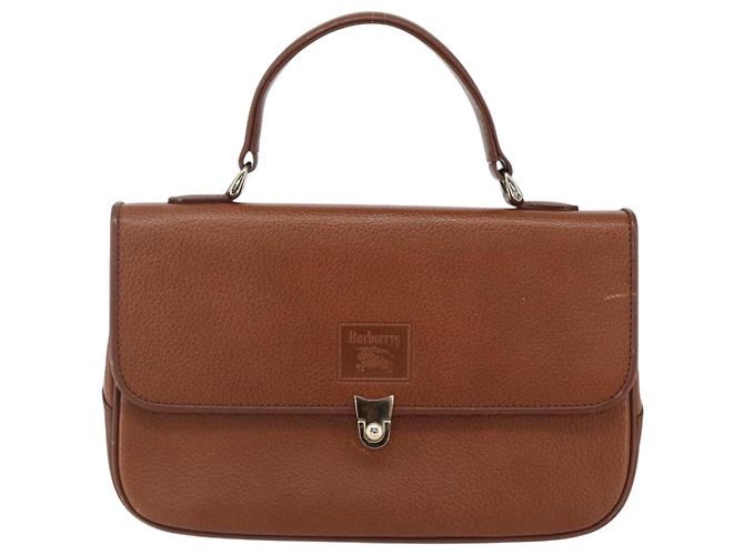 Borsa a mano Burberry in pelle marrone dorato Auth ep13546 D'oro - vista 13
