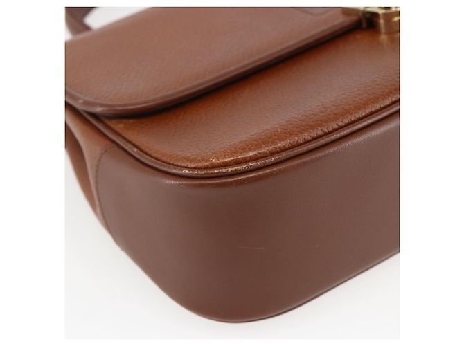 Borsa a mano Burberry in pelle marrone dorato Auth ep13546 D'oro - vista 14