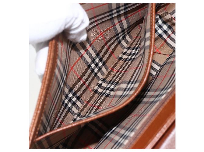 Borsa a mano Burberry in pelle marrone dorato Auth ep13546 D'oro - vista 21