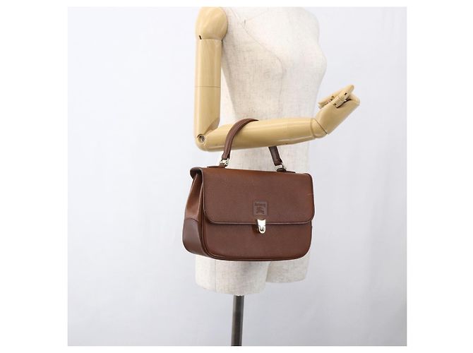 Borsa a mano Burberry in pelle marrone dorato Auth ep13546 D'oro - vista 23