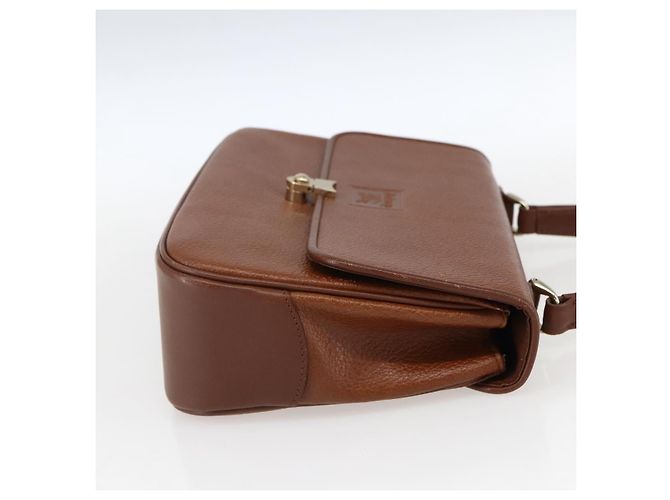 Borsa a mano Burberry in pelle marrone dorato Auth ep13546 D'oro - vista 4