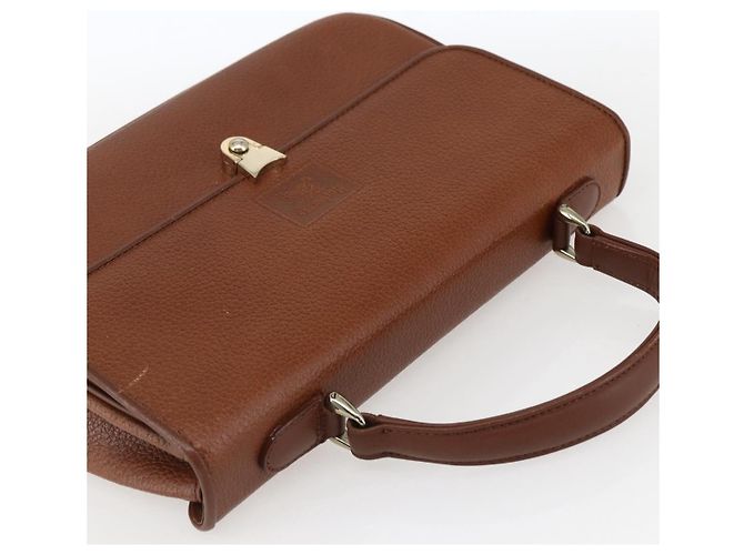 Borsa a mano Burberry in pelle marrone dorato Auth ep13546 D'oro - vista 6