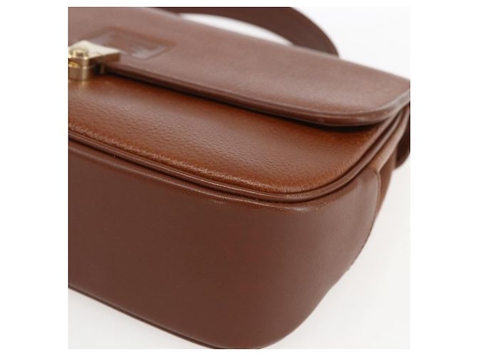 Borsa a mano Burberry in pelle marrone dorato Auth ep13546 D'oro - vista 9
