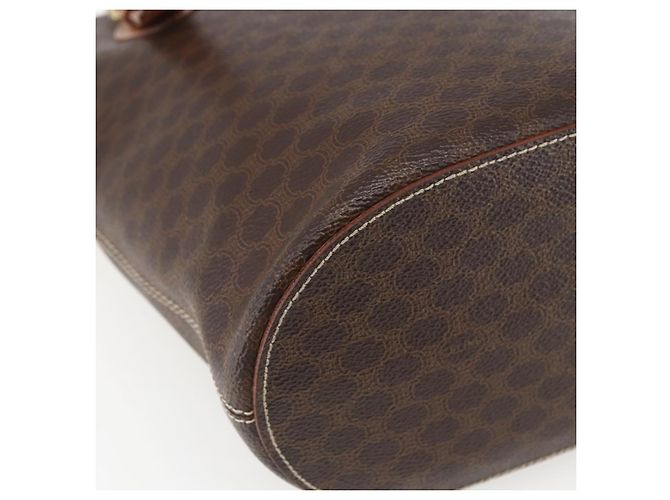 Céline Borsa tote in tela Macadam CELINE in pelle PVC marrone oro Auth ep13501 D'oro - vista 14