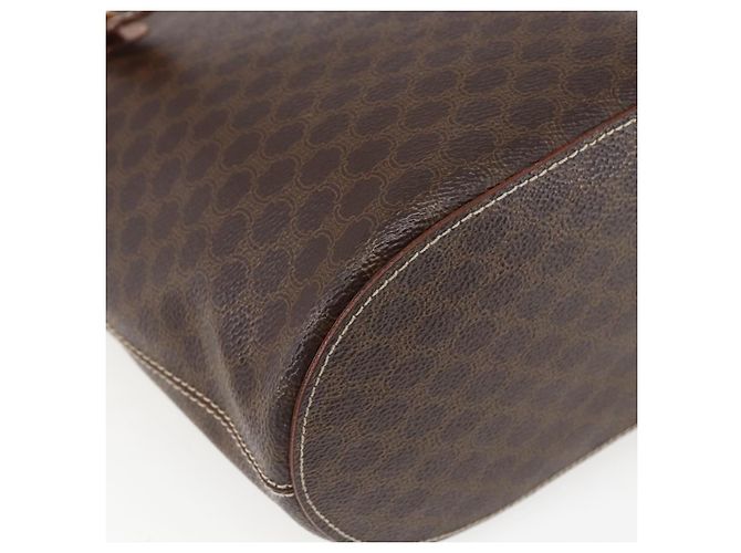 Céline Borsa tote in tela Macadam CELINE in pelle PVC marrone oro Auth ep13501 D'oro - vista 16